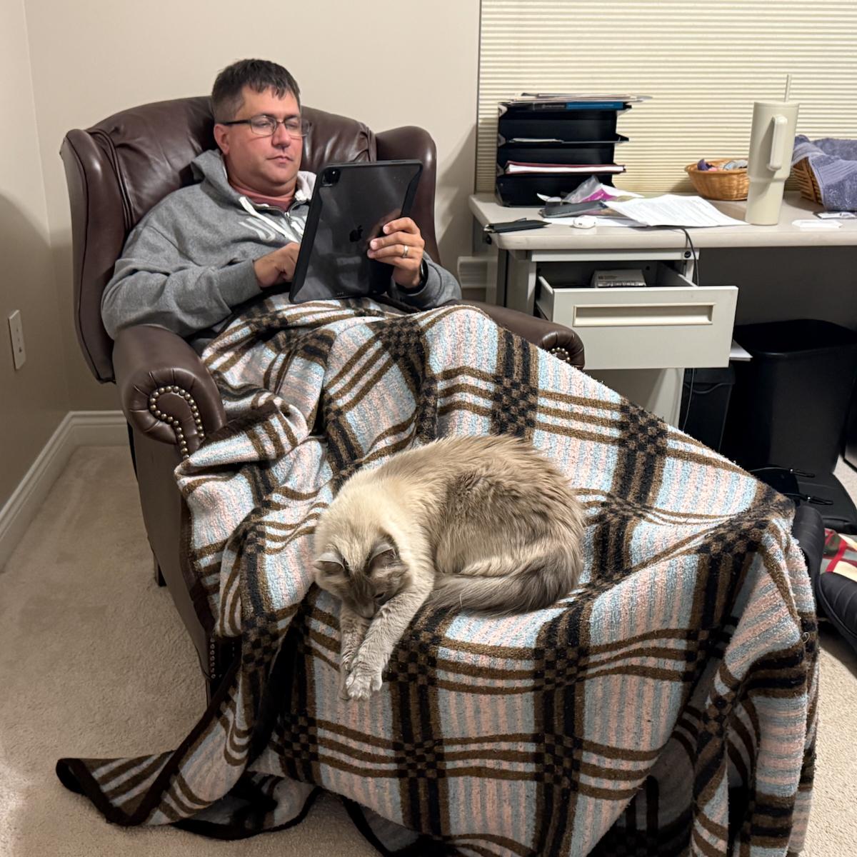 Cosette helping me do my Council reading.